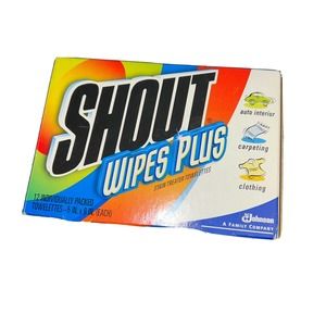 Shout Wipes Plus Instant Stain Treatment Individual Wipes 8 Count In Opened Box